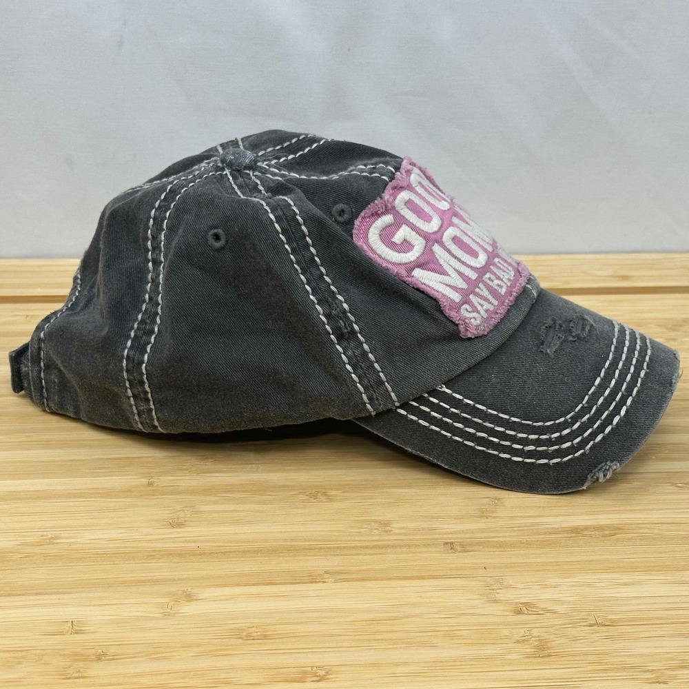 Good Moms Say Bad Words Distressed Momlife Hat KBETHOS Baseball Cap Adult Gray - Picture 3 of 7